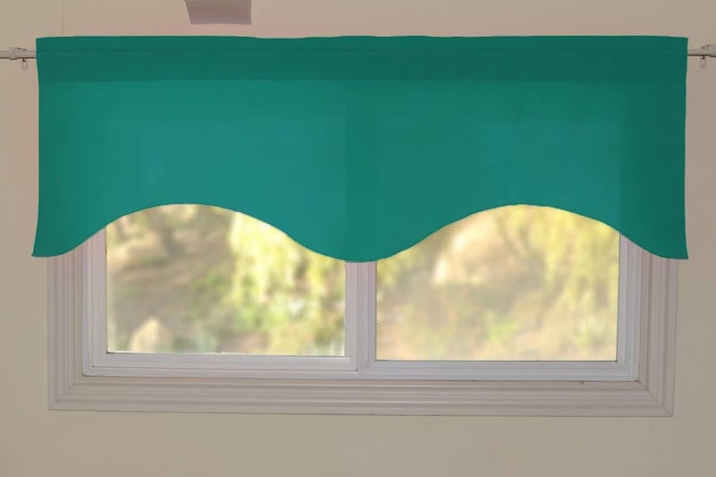 Zen Creative Designs Solid Poplin Scalloped Window Valance Home Décor Bedroom Nursery Kitchen Window (Green Teal) - Image 3